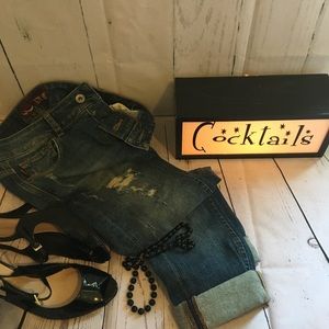 LTB 1948 Distressed Jeans Sz 27 Button Fly 32”Insm